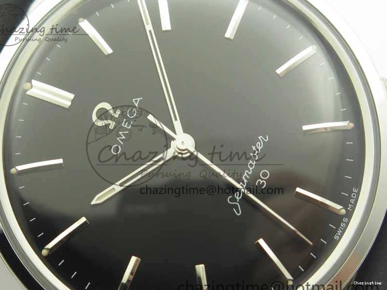 0301 EasyCare Seamaster 30 1962 SS TW Best Edition Black Dial On Leather Strap MIYOTA 8079